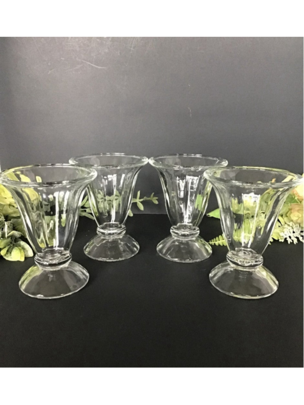 Vintage Libbey Footed 6 ounce Sundae Dishes Set of 4
